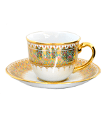 แก้วกาแฟเบญจรงค์หูหวาย ครึ่งลาย ลายบัวสวรรค์ แก้วกาแฟเบญจรงค์หูหวาย ครึ่งลาย ลายบัวสวรรค์