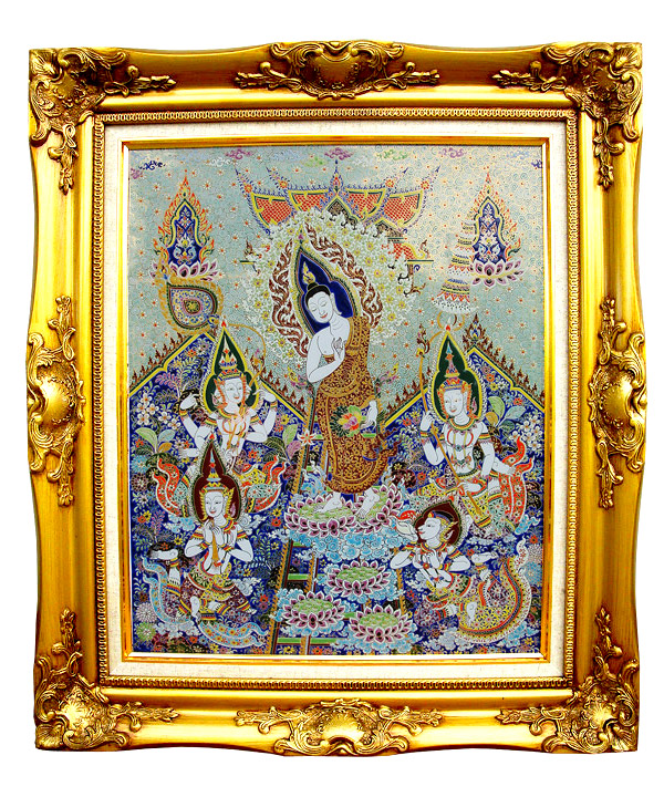 Benjarong Buddha picture 20 x 16 inch
