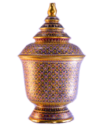 Pha-Ya-Kru-Juk-Tad Thai jar, Bua-Sa-Wan hand-painted