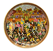 จานโชว์เบญจรงค์ 10 นิ้ว ลายประเพณี จานโชว์เบญจรงค์ 10 นิ้ว ลายประเพณี