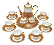 Set Coffee 6 cup Phum Khod pattern