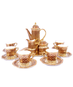 ชุดกาแฟเหลี่ยม ลายพุ่มขด ชุดกาแฟเหลี่ยม ลายพุ่มขด